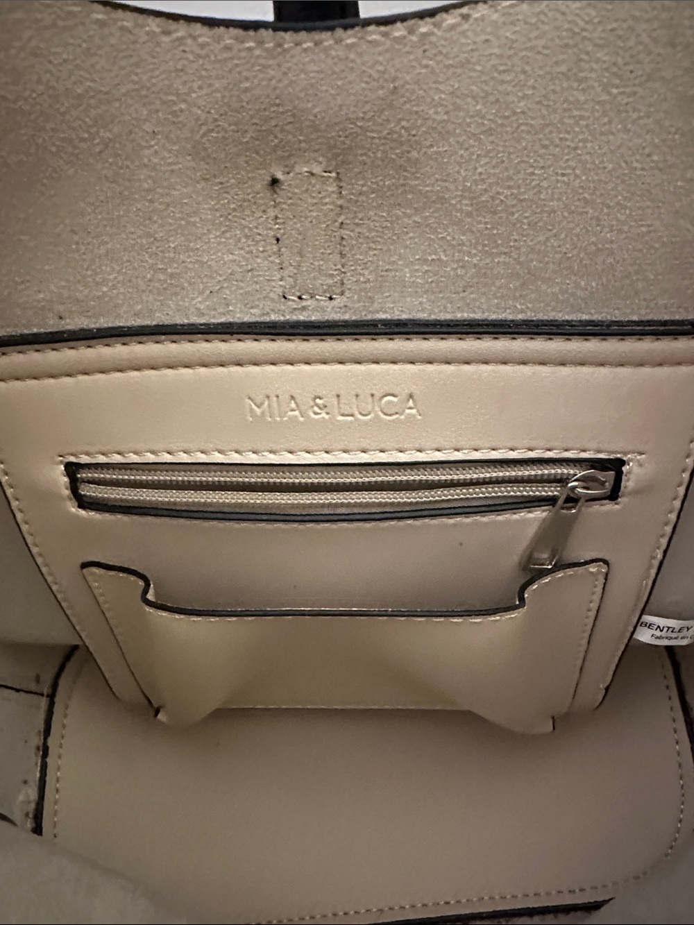 Cream and Black Two-Tone Tote Bag - Picture 4 of 10